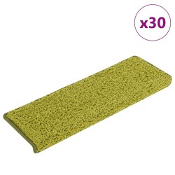 Tapis d'escalier 30 pièces 65 x 21 x 4 cm Vert Bordure rectangulaire 526772526772