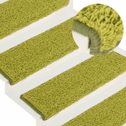 Tapis d'escalier 30 pièces 65 x 21 x 4 cm Vert Bordure rectangulaire 526772526772