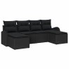 Ensemble de Canapés avec coussin 6 pcs Noir polyrotin 526774526774