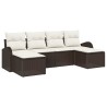Ensemble de Canapés 6 pcs Marron et blanc polyrotin 526776526776