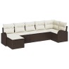 Ensemble de Canapés avec coussin 7 pcs Marron polyrotin 526778526778