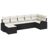 Ensemble de Canapés avec coussin 7 pcs Noir polyrotin 526779526779