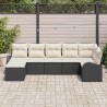 Ensemble de Canapés avec coussin 7 pcs Noir polyrotin 526779526779