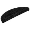 Tapis d'escalier 20 pièces 56 x 17 x 3 cm Noir Demi-rond 526780526780
