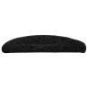 Tapis d'escalier 20 pièces 56 x 17 x 3 cm Noir Demi-rond 526780526780