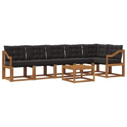 Ensemble de canapés d'extérieur 7 pcs Naturel et Noir 526782526782