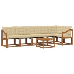 Ensemble de canapés d'extérieur 7 pcs Naturel et Beige 526785526785