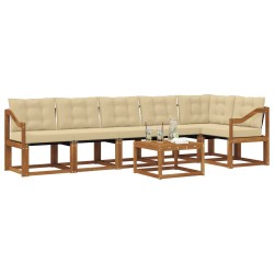 Ensemble de canapés d'extérieur 7 pcs Naturel et Beige 526785526785