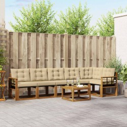 Ensemble de canapés d'extérieur 7 pcs Naturel et Beige 526789526789