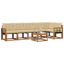 Ensemble de canapés d'extérieur 7 pcs Naturel et Beige 526789526789