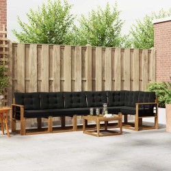 Ensemble de canapés d'extérieur 7 pcs Naturel et Noir 526790526790