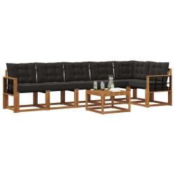 Ensemble de canapés d'extérieur 7 pcs Naturel et Noir 526790526790