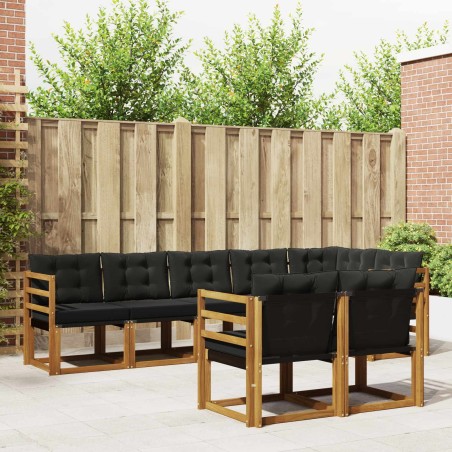 Ensemble de canapés d'extérieur 8 pcs Naturel et Noir 526792526792
