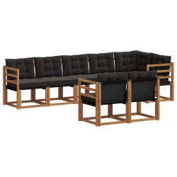 Ensemble de canapés d'extérieur 8 pcs Naturel et Noir 526792526792