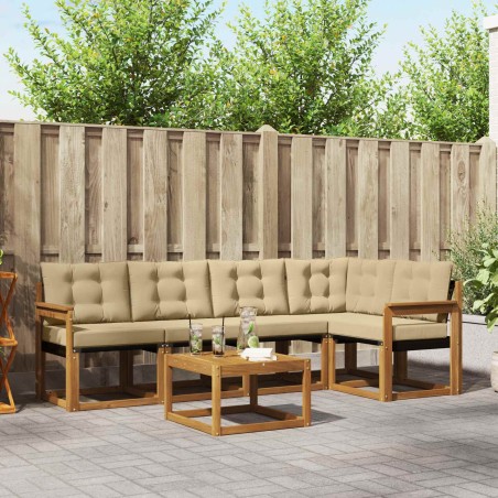 Ensemble de canapés d'extérieur 6 pcs Naturel et Beige 526801526801