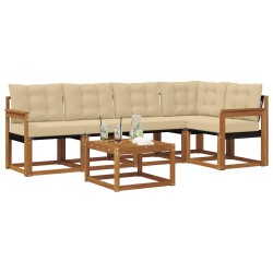 Ensemble de canapés d'extérieur 6 pcs Naturel et Beige 526801526801