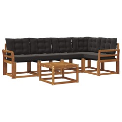 Ensemble de canapés d'extérieur 6 pcs Naturel et Noir 526803526803