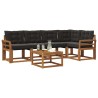 Ensemble de canapés d'extérieur 6 pcs Naturel et Noir 526803526803