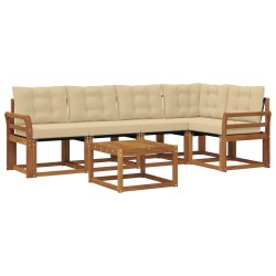 Ensemble de canapés d'extérieur 6 pcs Naturel et Beige 526804526804