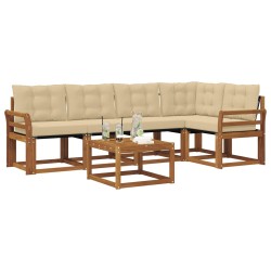 Ensemble de canapés d'extérieur 6 pcs Naturel et Beige 526804526804