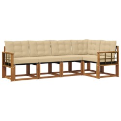 Ensemble de canapés d'extérieur 5 pcs Naturel et Beige 526806526806