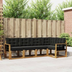 Ensemble de canapés d'extérieur 5 pcs Naturel et Noir 526808526808