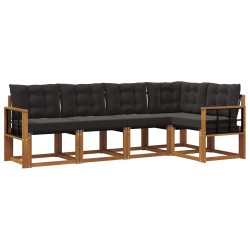 Ensemble de canapés d'extérieur 5 pcs Naturel et Noir 526808526808