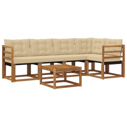 Ensemble de canapés d'extérieur 6 pcs Naturel et Beige 526810526810