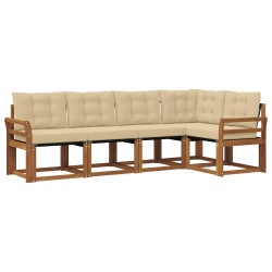 Ensemble de canapés d'extérieur 5 pcs Naturel et Beige 526811526811