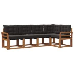 Ensemble de canapés d'extérieur 5 pcs Naturel et Noir 526812526812