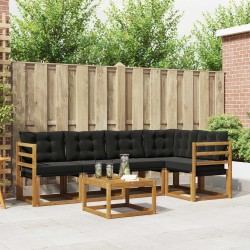 Ensemble de canapés d'extérieur 6 pcs Naturel et Noir 526814526814