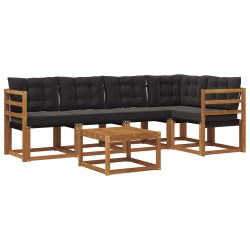 Ensemble de canapés d'extérieur 6 pcs Naturel et Noir 526814526814