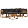 Ensemble de canapés d'extérieur 6 pcs Naturel et Noir 526814526814
