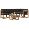 Ensemble de canapés d'extérieur 6 pcs Naturel et Noir 526814526814