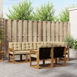 Ensemble de canapés d'extérieur 7 pcs Naturel et Beige 526817526817