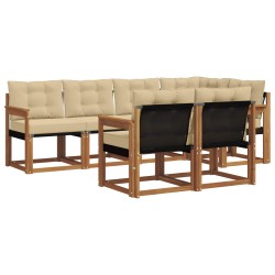 Ensemble de canapés d'extérieur 7 pcs Naturel et Beige 526817526817