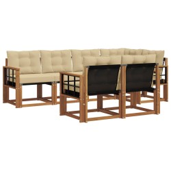 Ensemble de canapés d'extérieur 7 pcs Naturel et Beige 526819526819