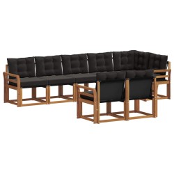 Ensemble de canapés d'extérieur 8 pcs Naturel et Noir 526824526824
