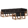 Ensemble de canapés d'extérieur 8 pcs Naturel et Noir 526824526824