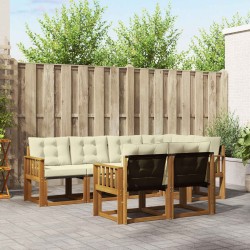 Ensemble de canapés d'extérieur 7 pcs Naturel et Crème 526827526827