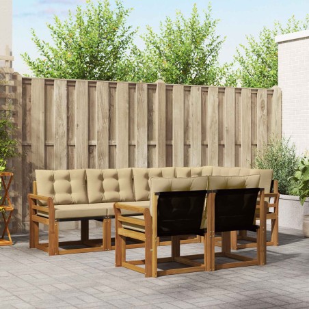 Ensemble de canapés d'extérieur 7 pcs Naturel et Beige 526829526829
