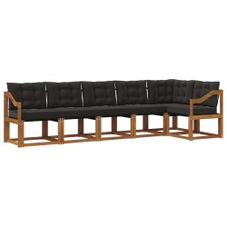 Ensemble de canapés d'extérieur 6 pcs Naturel et Noir 526830526830