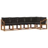 Ensemble de canapés d'extérieur 6 pcs Naturel et Noir 526830526830