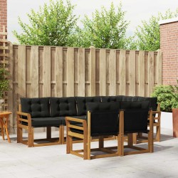 Ensemble de canapés d'extérieur 7 pcs Naturel et Noir 526833526833