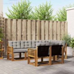 Ensemble de canapés d'extérieur 7 pcs Gris Naturel et Clair 526834526834