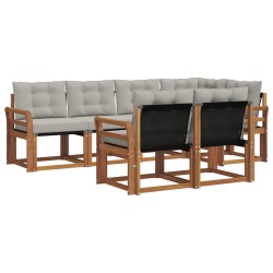 Ensemble de canapés d'extérieur 7 pcs Gris Naturel et Clair 526835526835