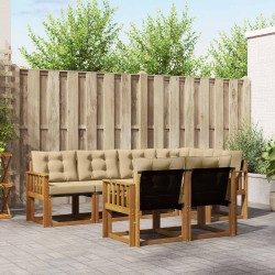 Ensemble de canapés d'extérieur 7 pcs Naturel et Beige 526836526836