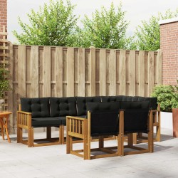 Ensemble de canapés d'extérieur 7 pcs Naturel et Noir 526838526838