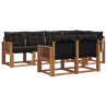 Ensemble de canapés d'extérieur 7 pcs Naturel et Noir 526838526838