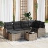 Ensemble de Canapés avec coussin 7 pcs Gris polyrotin 526839526839